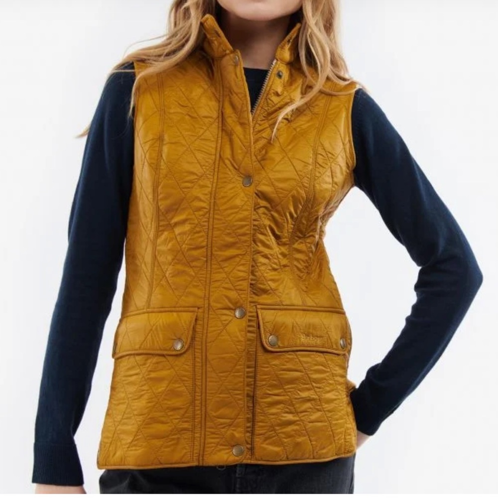 Barbour Women’s Diamond Quilted Fleece Lined Wray Gilet Vest 8